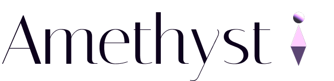 Amethyst logo design featuring calming purple tones and modern typography