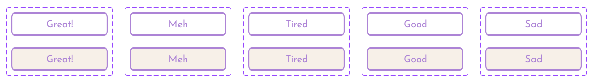 Wellness component designs including mood tracking and exercise cards